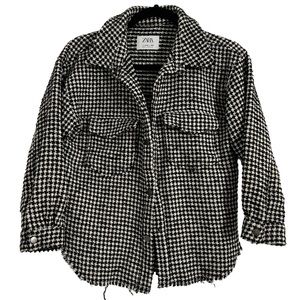 Zara Girls Houndstooth Black and White Blazer Shirt Jacket Shacket